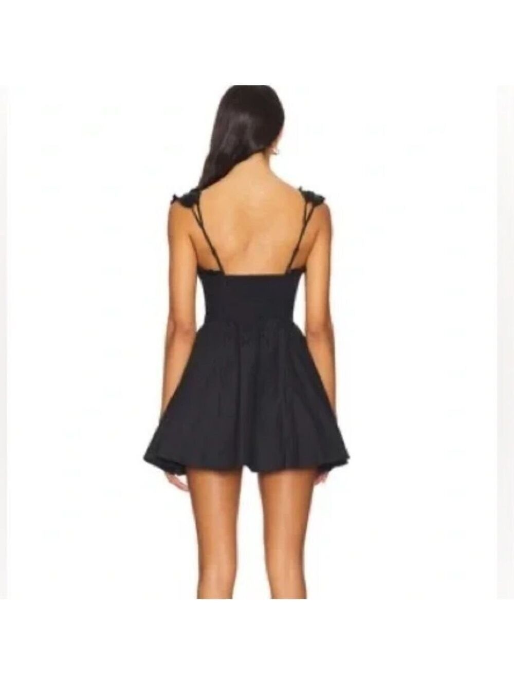 Free People Midnight Magic Mini Voluminous Black Dress Fairy Grunge Bohemian L - Picture 2 of 15